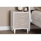 Baxton Studio Louetta Coastal White Caved Contrasting 2-Drawer Nightstand 246-13628-ZORO - alternate 7